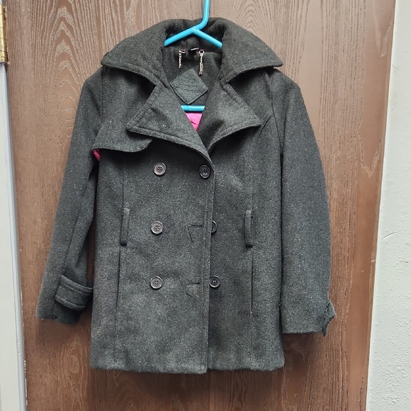 Jou Jou Other - Girl's  Gray Double-Breasted Coat